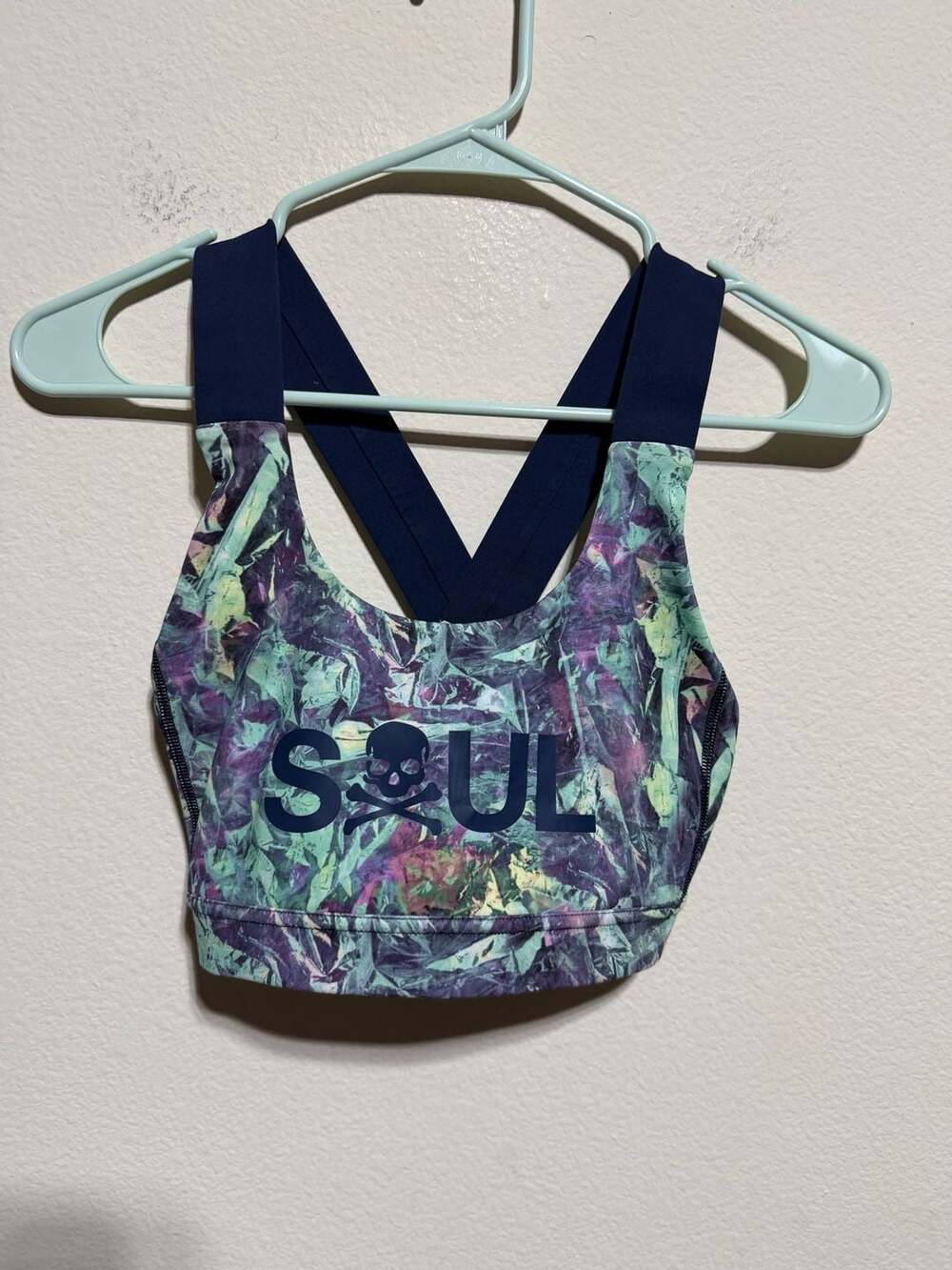 Lululemon x SoulCycle Abstract Print Sports Bra with Cross-Back